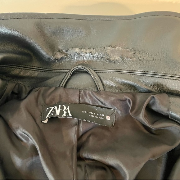 Zara black leather moto jacket - Picture 5 of 5